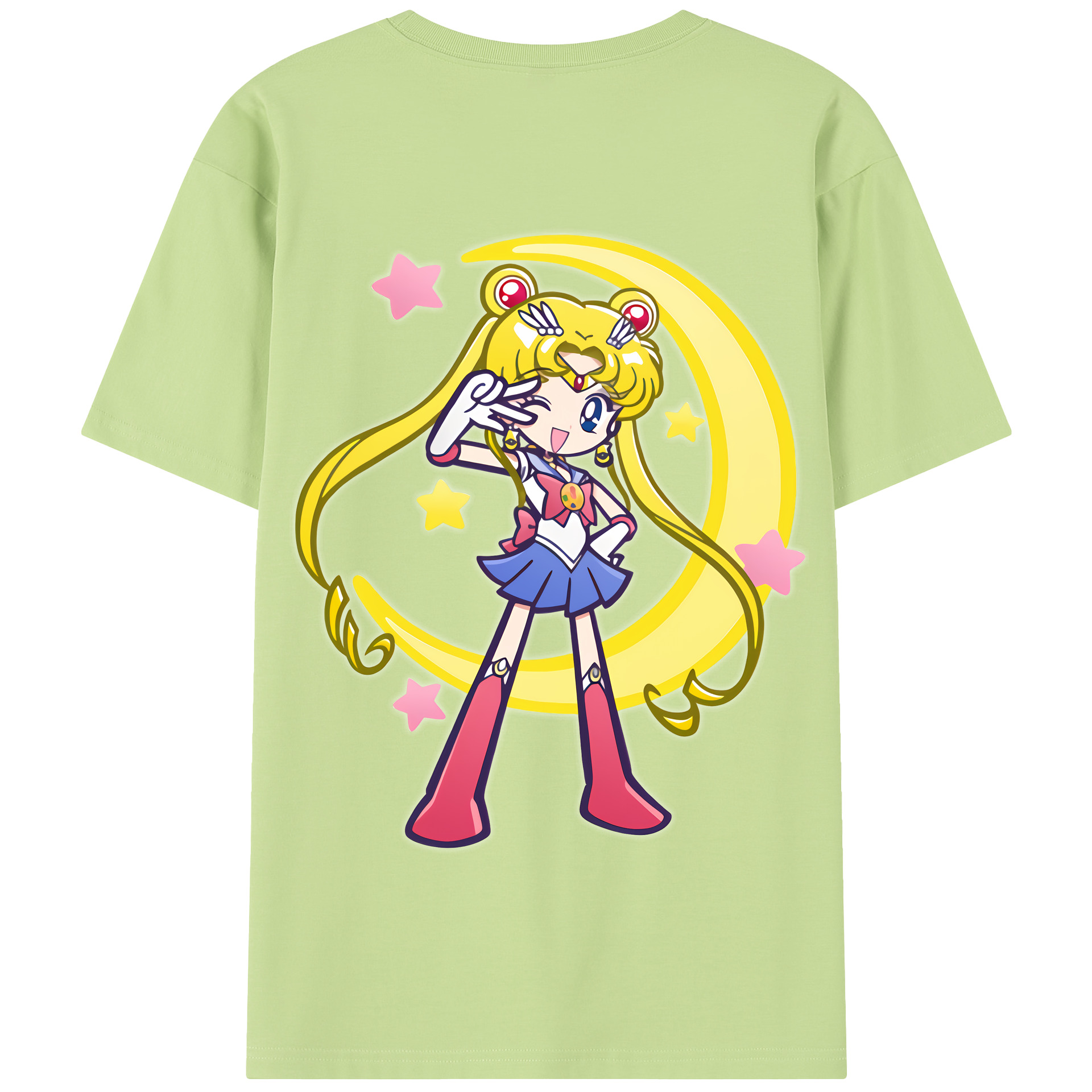 （画像用） 美少女戦士セーラームーン 月野 うさぎ つきの うさぎ Sailor Moon Tsukino Usagi 綿100％半袖Tシャツ（背面プリント）